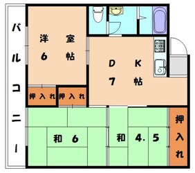 三苫駅 徒歩6分 3階の物件間取画像